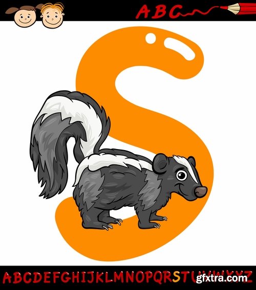 Collection skunk smell bad cartoon vector image 25 EPS