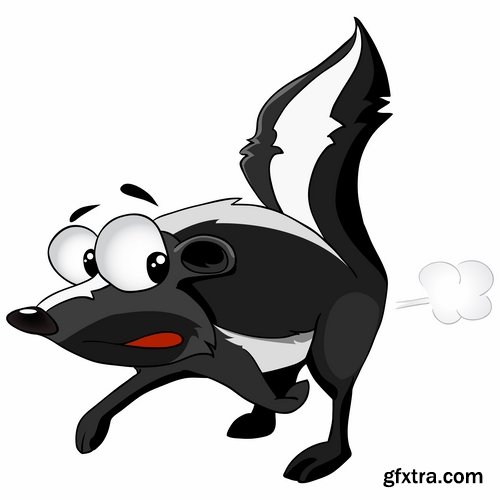 Collection skunk smell bad cartoon vector image 25 EPS