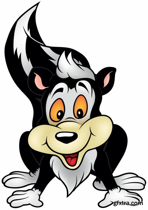 Collection skunk smell bad cartoon vector image 25 EPS