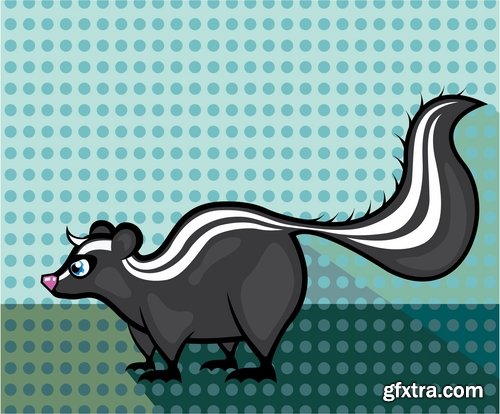 Collection skunk smell bad cartoon vector image 25 EPS