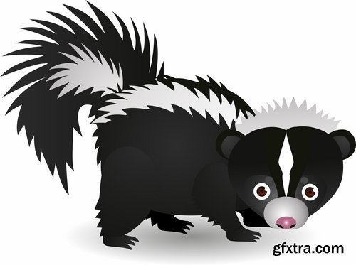 Collection skunk smell bad cartoon vector image 25 EPS