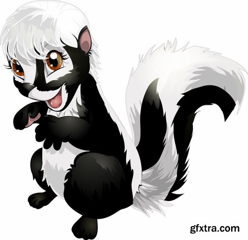 Collection skunk smell bad cartoon vector image 25 EPS