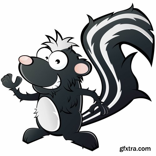 Collection skunk smell bad cartoon vector image 25 EPS