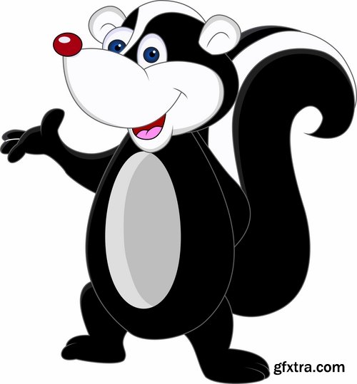 Collection skunk smell bad cartoon vector image 25 EPS