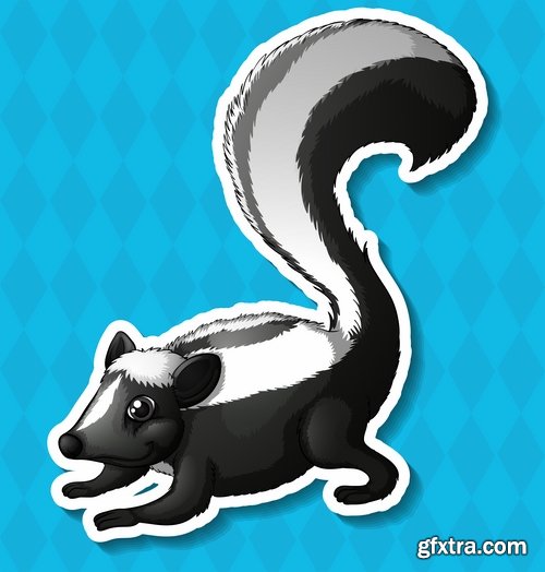 Collection skunk smell bad cartoon vector image 25 EPS