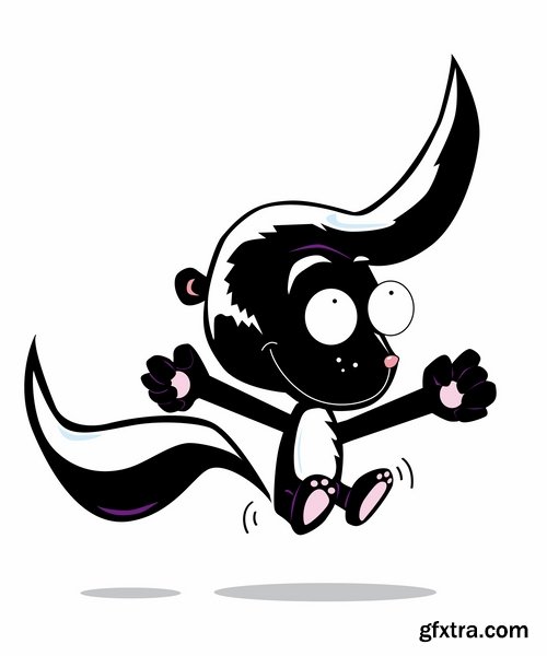 Collection skunk smell bad cartoon vector image 25 EPS