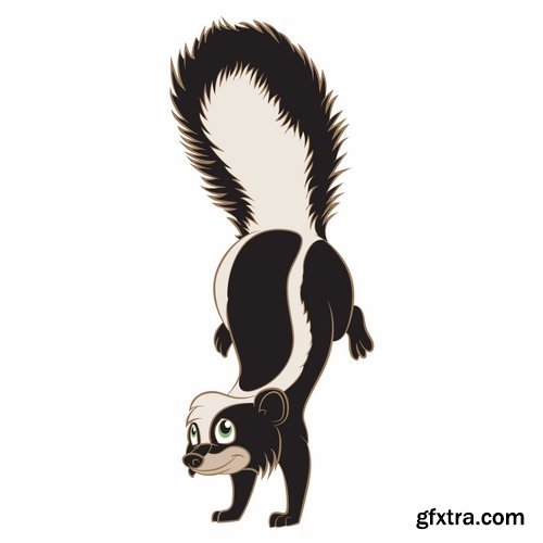 Collection skunk smell bad cartoon vector image 25 EPS