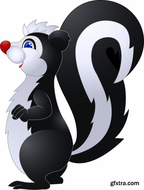 Collection skunk smell bad cartoon vector image 25 EPS