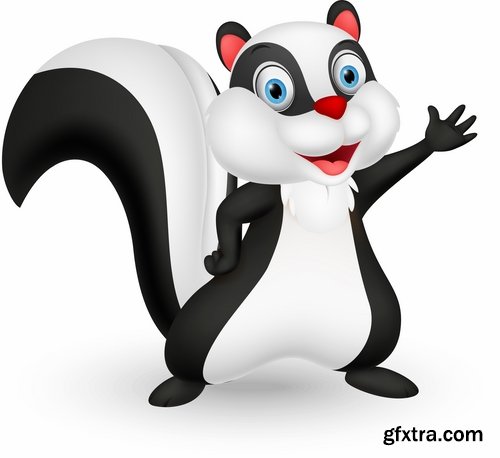 Collection skunk smell bad cartoon vector image 25 EPS