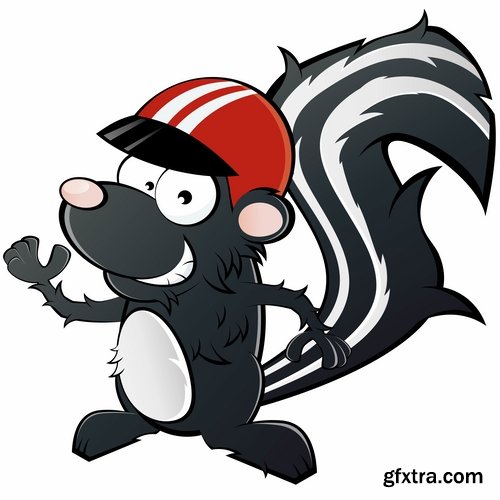 Collection skunk smell bad cartoon vector image 25 EPS