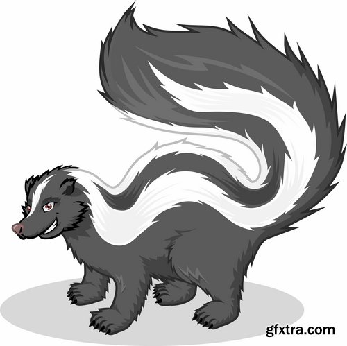 Collection skunk smell bad cartoon vector image 25 EPS