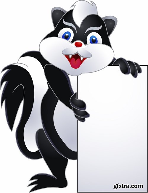 Collection skunk smell bad cartoon vector image 25 EPS