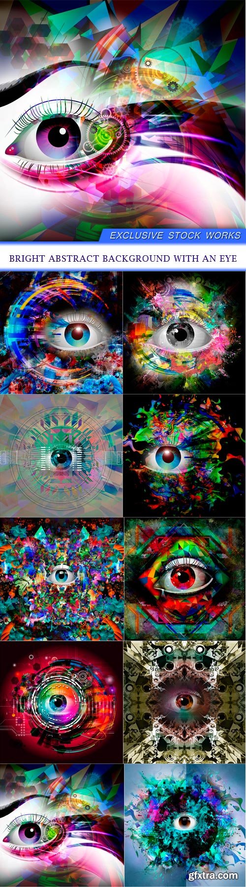 bright abstract background with an eye 10X JPEG