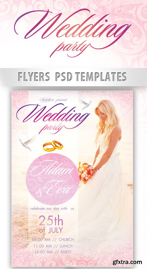 Wedding PSD Flyer PSD Template + Facebook Cover