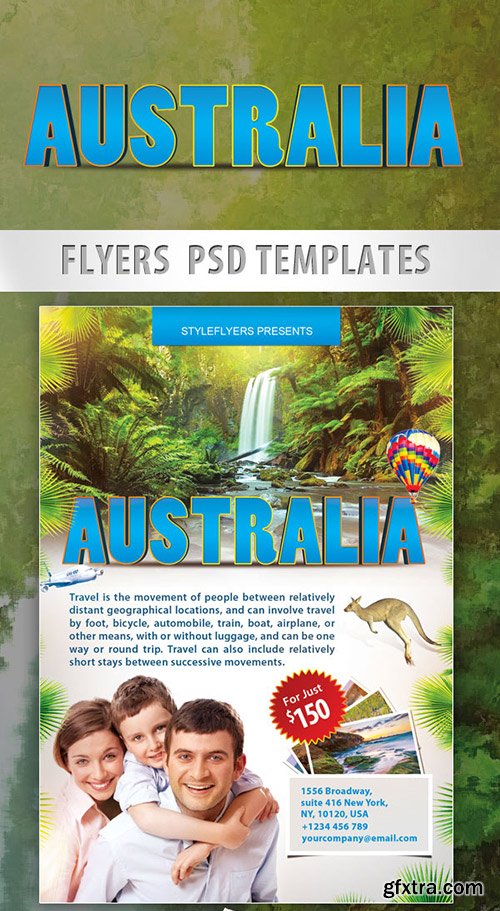 Australia – Travel Free Flyer PSD Template + Facebook Cover