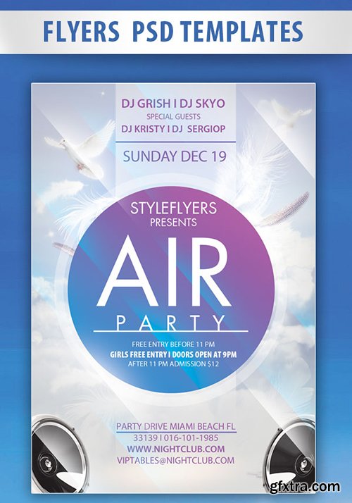 Open Air Party Flyer PSD Template + Facebook Cover