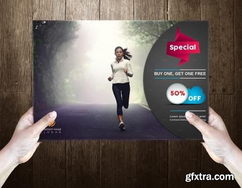 CreativeMarket Fitness Post Card Template 589162