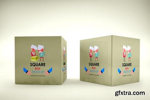 CreativeMarket Square Box Mock-Up 589027