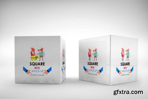 CreativeMarket Square Box Mock-Up 589027