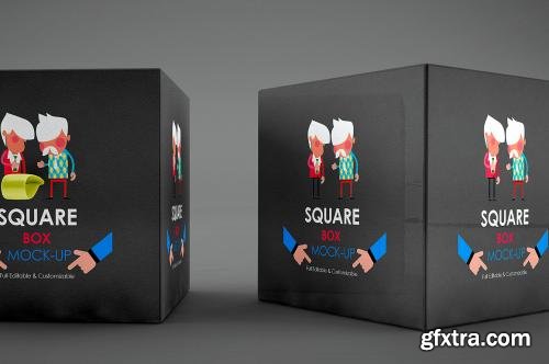 CreativeMarket Square Box Mock-Up 589027