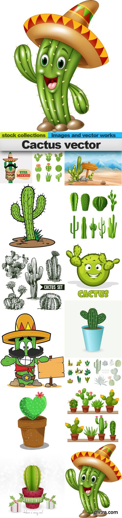 Cactus vector, 15 x EPS