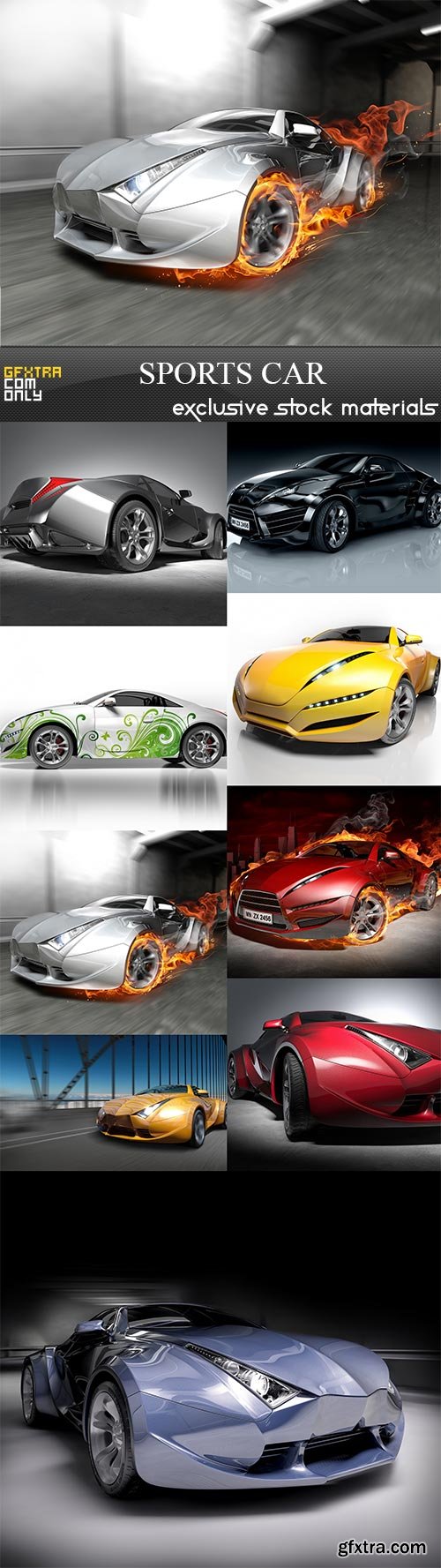 Sports car, 9  x  UHQ JPEG