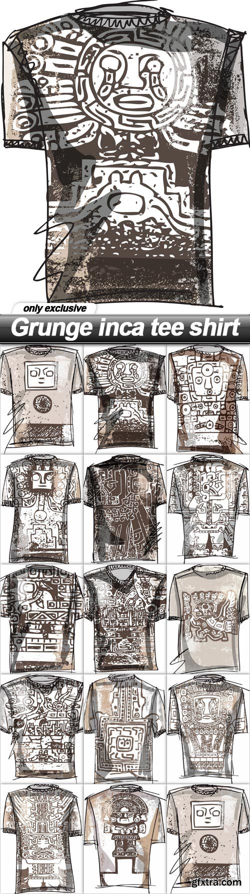 Grunge inca tee shirt - 14 EPS