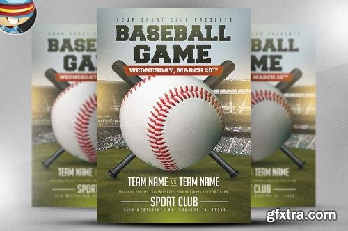 CreativeMarket Baseball Flyer Template 2 583147