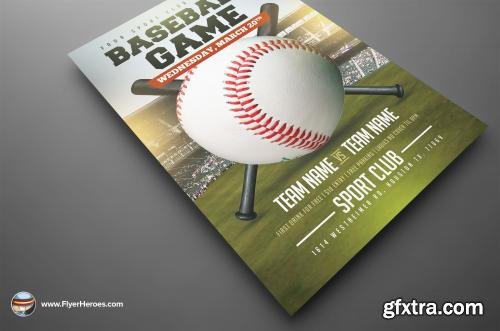 CreativeMarket Baseball Flyer Template 2 583147