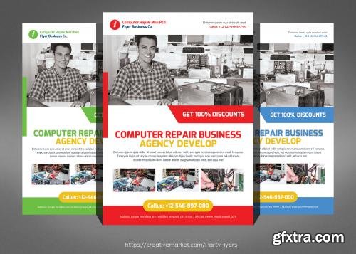 CreativeMarket Computer Repair Flyer Templates 581961