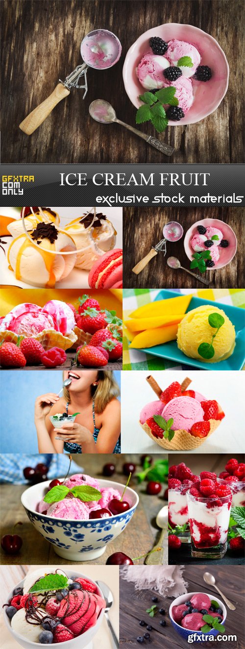 Ice Cream Fruit - 10 x JPEGs