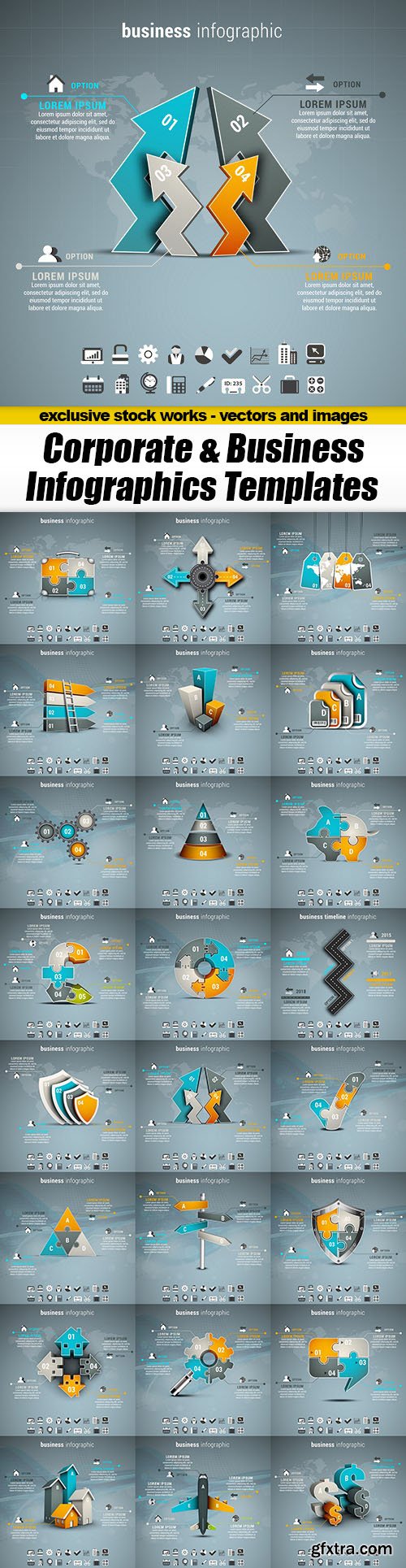 Corporate & Business Infographics Templates - 24xEPS