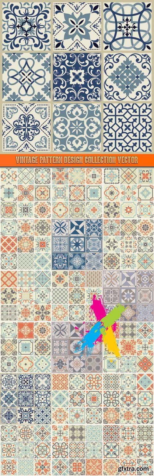 Vintage pattern design collection vector