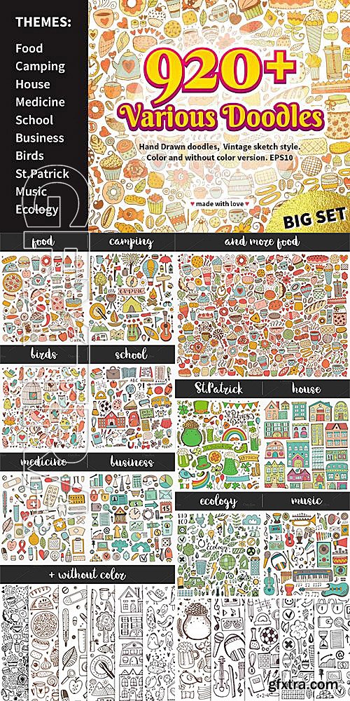 CM - Vintage Doodles Bundle, Sketch Icons 580648