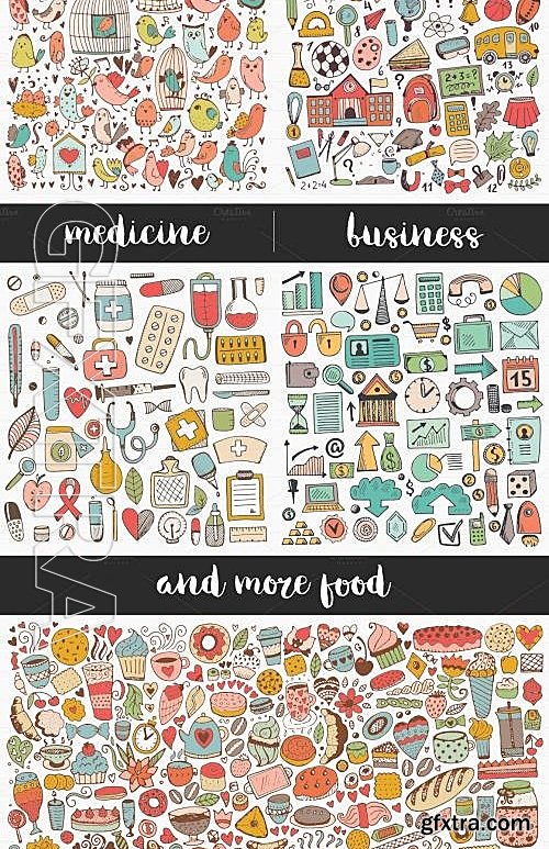 CM - Vintage Doodles Bundle, Sketch Icons 580648