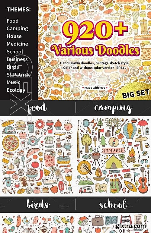 CM - Vintage Doodles Bundle, Sketch Icons 580648