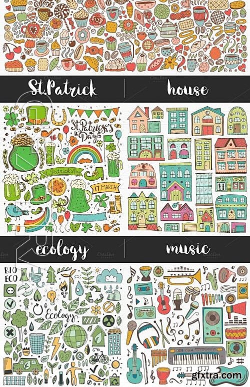 CM - Vintage Doodles Bundle, Sketch Icons 580648