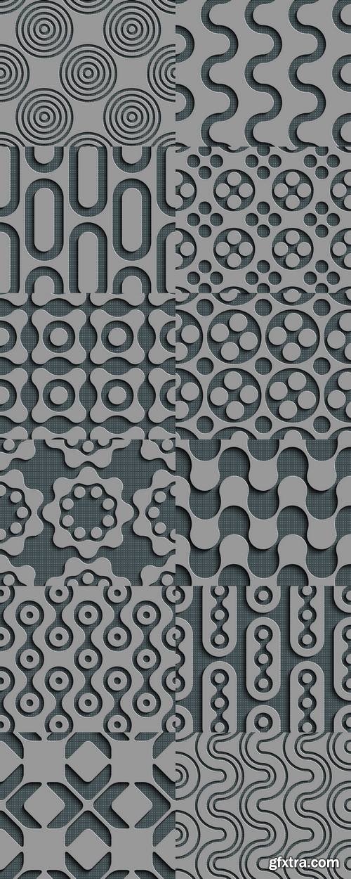 Seamless Geometric Pattern - Abstract Gray Background