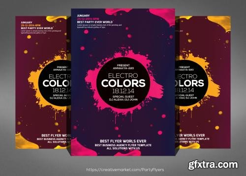 CreativeMarket Electro Colors Flyer Templates 581947