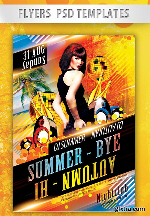 Summer – Bye, Autumn – Hi Flyer PSD Template + Facebook Cover