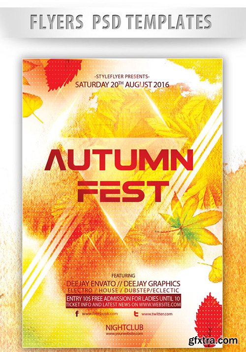 Autumn Fest Flyer PSD Template + Facebook Cover