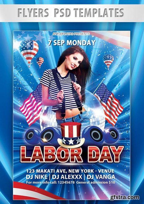 Labor Day Flyer PSD Template + Facebook Cover