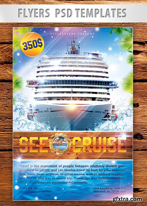 See Cruise Flyer PSD Template + Facebook Cover