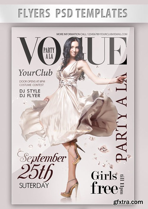 Party a la Vogue Flyer PSD Template + Facebook Cover