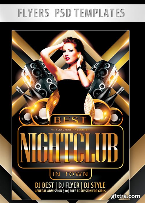 Best Nightclub in Town Flyer PSD Template + Facebook Cover