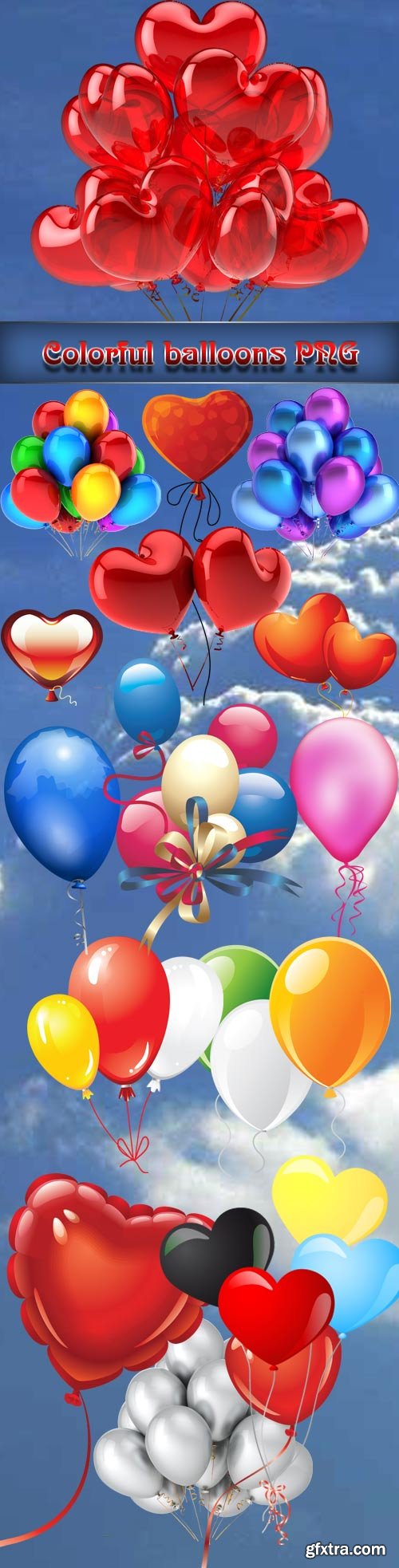 Colorful balloons PNG clipart