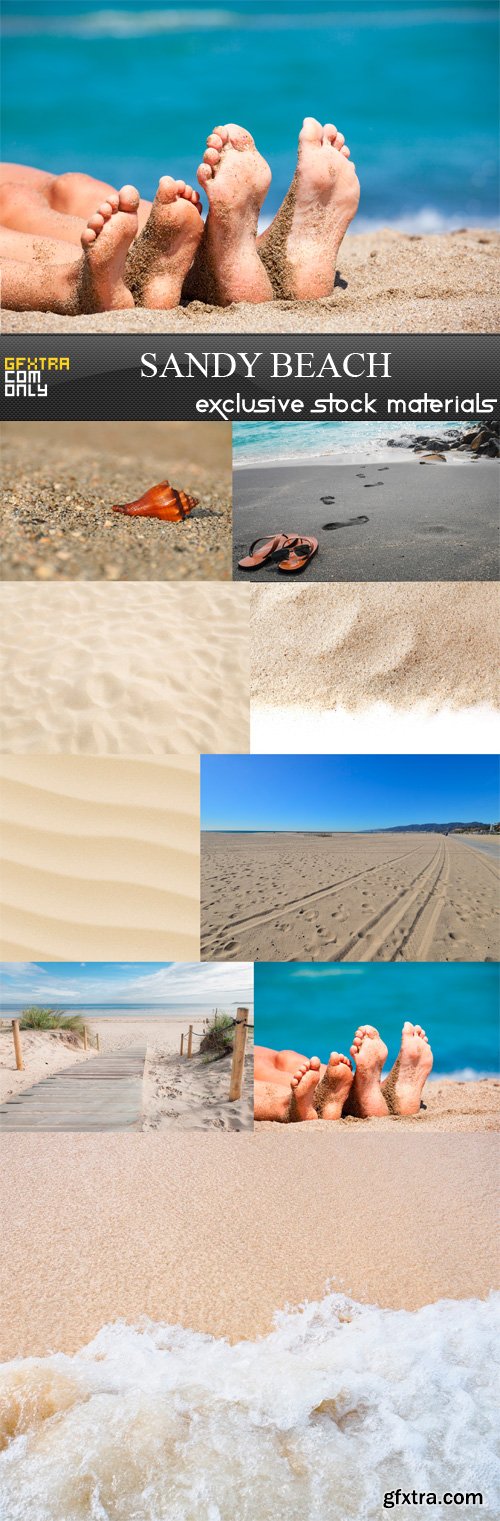 Sandy Beach - 9 x JPEGs