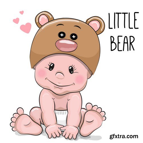 Cute Cartoon Baby - 5 EPS