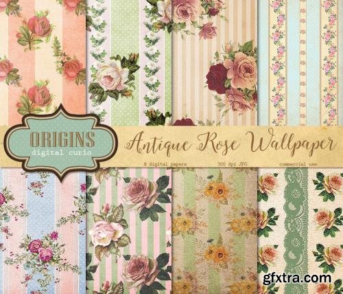 CreativeMarket Antique Rose Wallpaper Backgrounds 582811