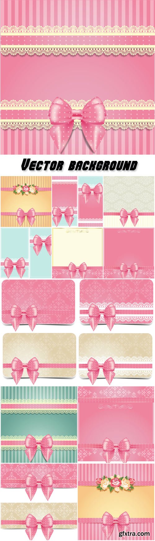 Vector background with pink bows